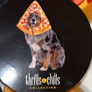 Pizza headpiece dog toy